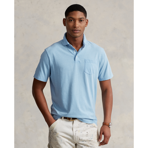Polo Ralph Lauren Classic Fit Cotton-linen Polo Shirt In Powder Blue