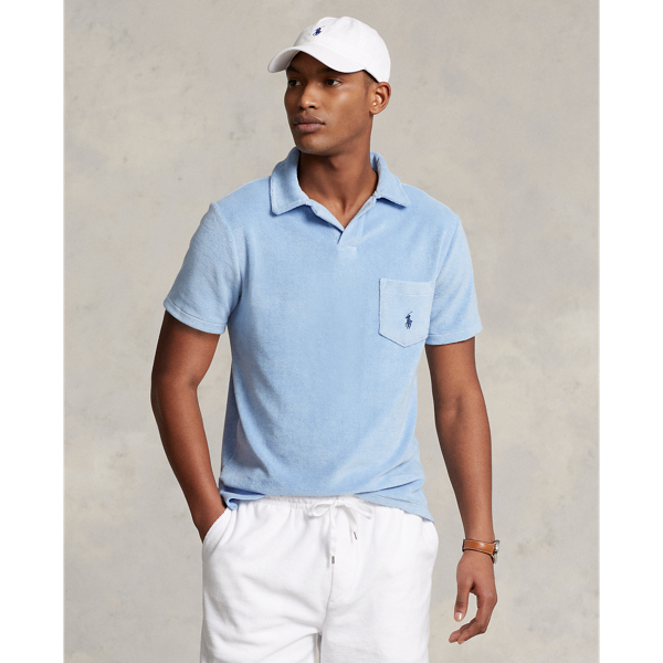 Polo Ralph Lauren Custom Slim Fit Terry Polo Shirt In Austin Blue