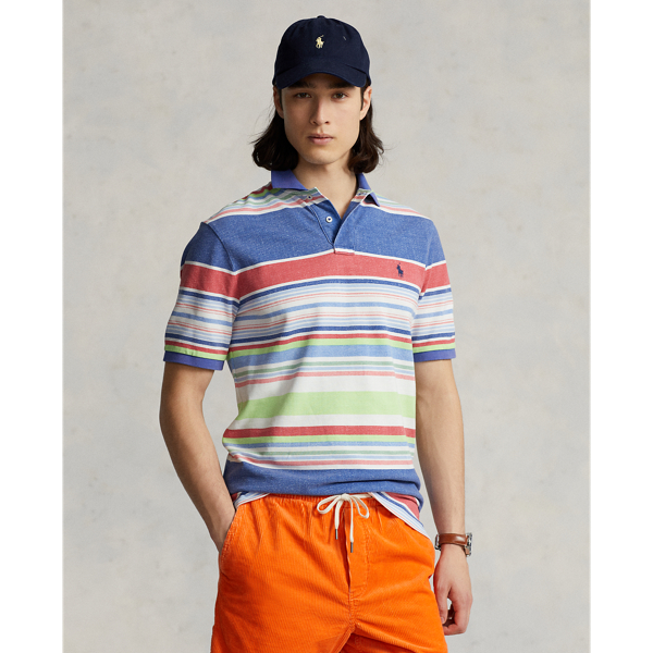 Ralph Lauren Classic Fit Striped Mesh Polo Shirt In Blue Multi | ModeSens