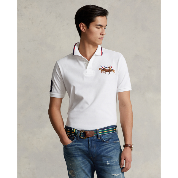 Polo Ralph Lauren Triple-pony Mesh Polo Shirt In White | ModeSens