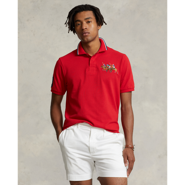 ondersteuning Europa Archeologie Ralph Lauren Triple-pony Mesh Polo Shirt In Rl 2000 Red | ModeSens