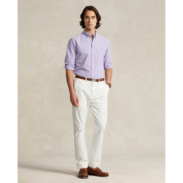 Ralph Lauren Classic Fit Gingham Oxford Shirt In Hampton Purple/white