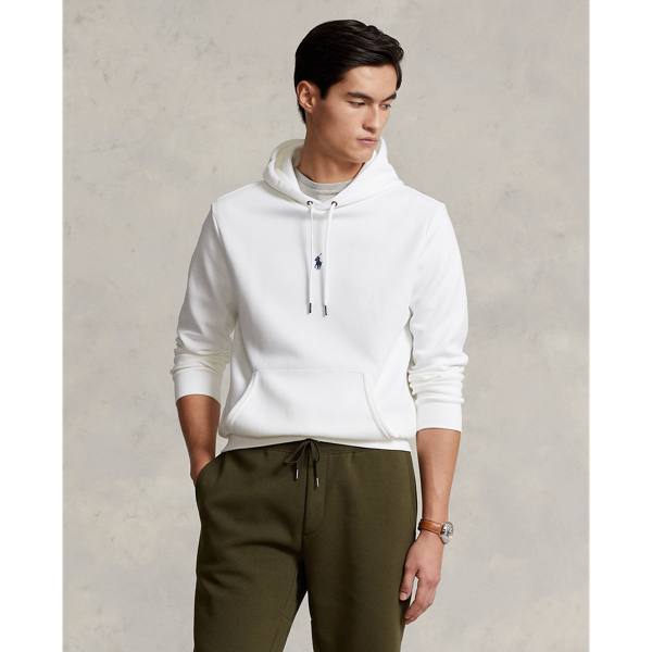 Shop Polo Ralph Lauren Double-knit Hoodie In White