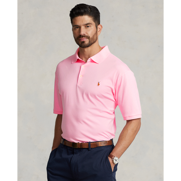 Shop Big & Tall - Soft Cotton Polo Shirt In Pink