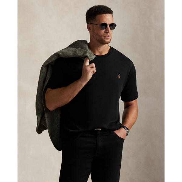 ★関税込み★ POLO RALPH LAUREN BLACK COTTON T-SHIRT Polo Ralph Lauren Soft Cotton Crewneck T-shirt In Polo Black