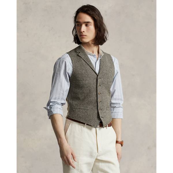 Wool Herringbone Tweed Waistcoat - Polo Ralph Lauren - Modalova