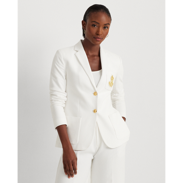 Lauren Petite Bullion Jacquard Blazer In White