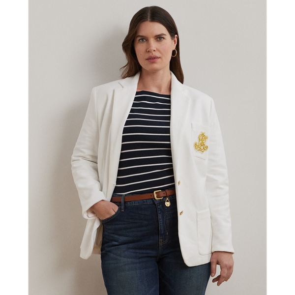 Lauren Woman Bullion Jacquard Blazer In White