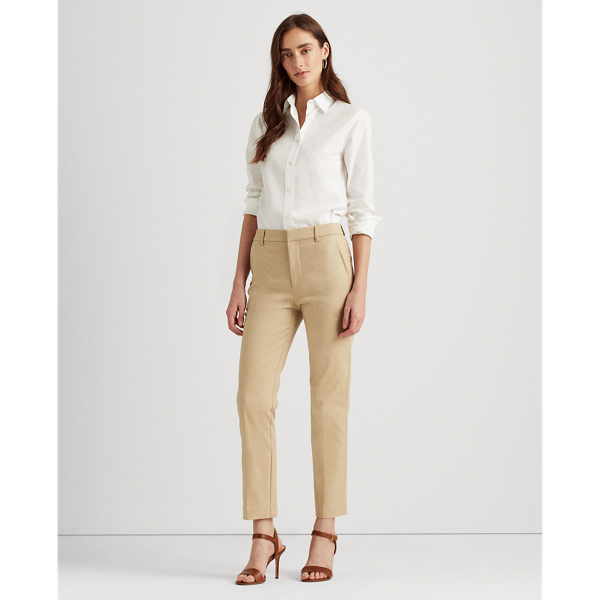 Lauren Petite Stretch-cotton-blend Pant In Birch Tan