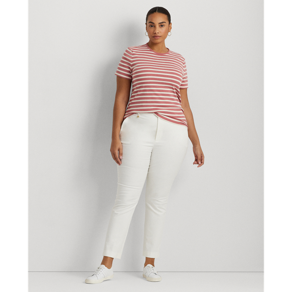 Lauren Woman Double-faced Stretch Cotton Pant In White