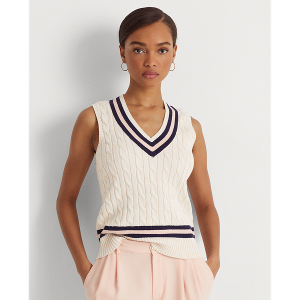 Cable-Knit Cotton Sweater Vest