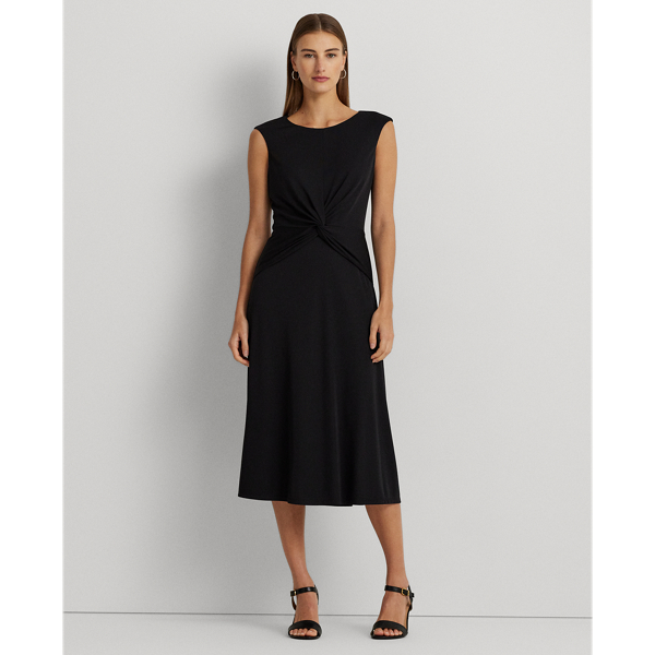 Lauren Ralph Lauren Twist-front Jersey Dress In Black