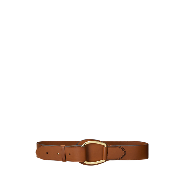 Ceinture large à anneaux en D en cuir - Lauren - Modalova
