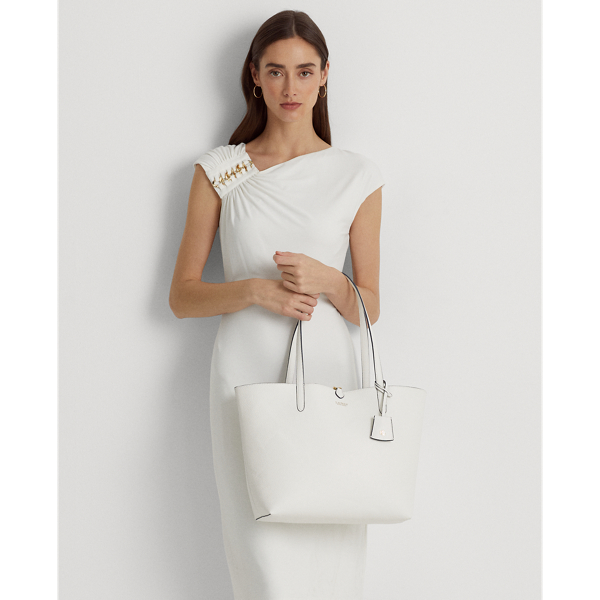 セール!Ralph Lauren Faux Leather Beach Print ReversibleTote Faux-Leather Print Reversible Tote