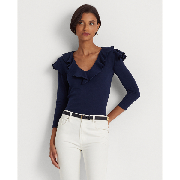 Ralph Lauren Ruffle Neck Blouse