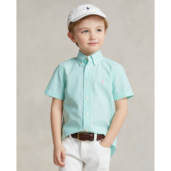 Seersucker ralph lauren shirt on sale