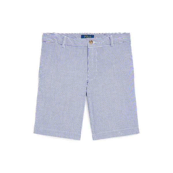 Polo Ralph Lauren Two-tone Striped Bemuda In Blue Seersucker