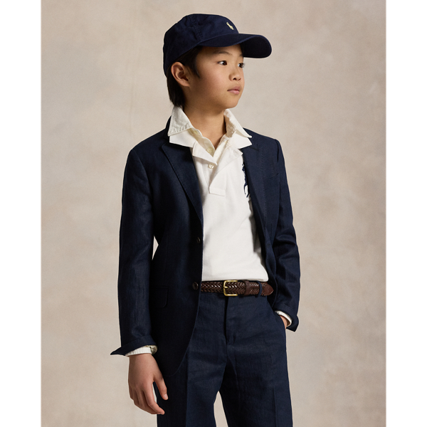 Polo Ralph Lauren Kids' Polo Linen Suit Jacket In Dark Navy