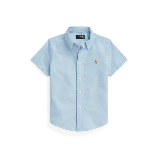 Polo Ralph Lauren Toddler And Little Boys Cotton Oxford Short-sleeve Shirt In Blue