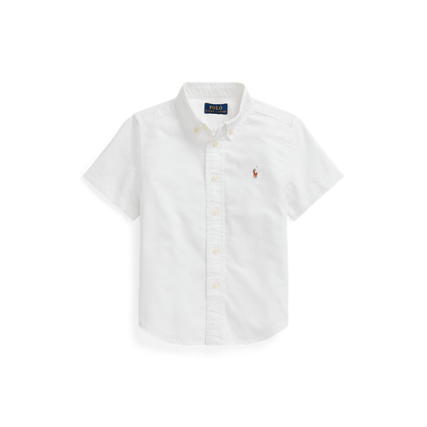 Polo Ralph Lauren Toddler And Little Boys Cotton Oxford Short-sleeve Shirt In White