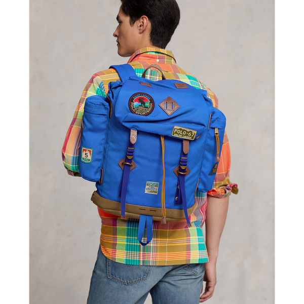 Polo Ralph Lauren Suede-trim Trail Backpack In Blue