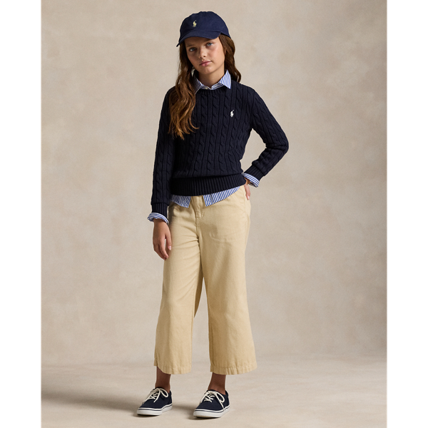 Polo Ralph Lauren Wide-leg Cotton Twill Pant In Tallow Cream