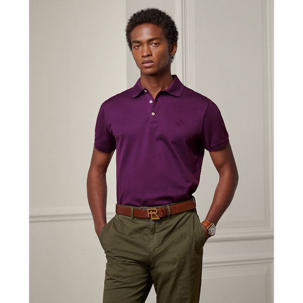 Ralph Lauren Custom Slim Fit Monogram Polo Shirt In Voyager Purple ...