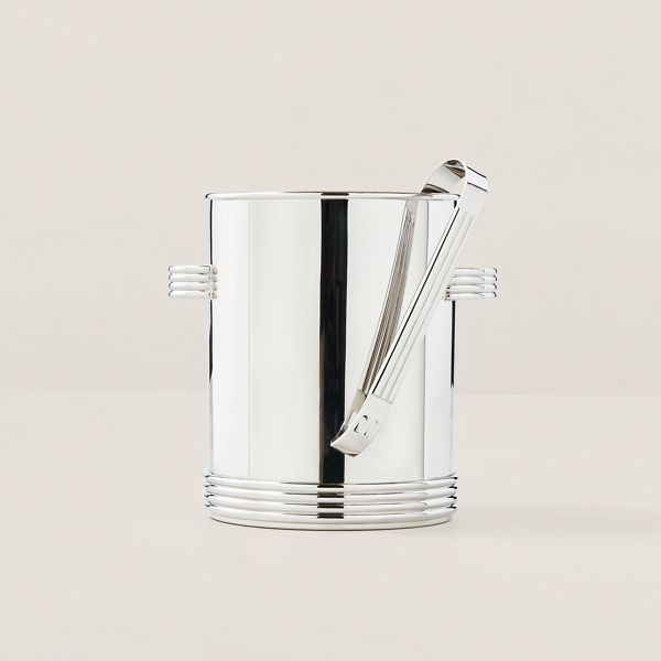 Polo Ralph Lauren Thorpe Ice Bucket & Tongs Set In Stainless Steel