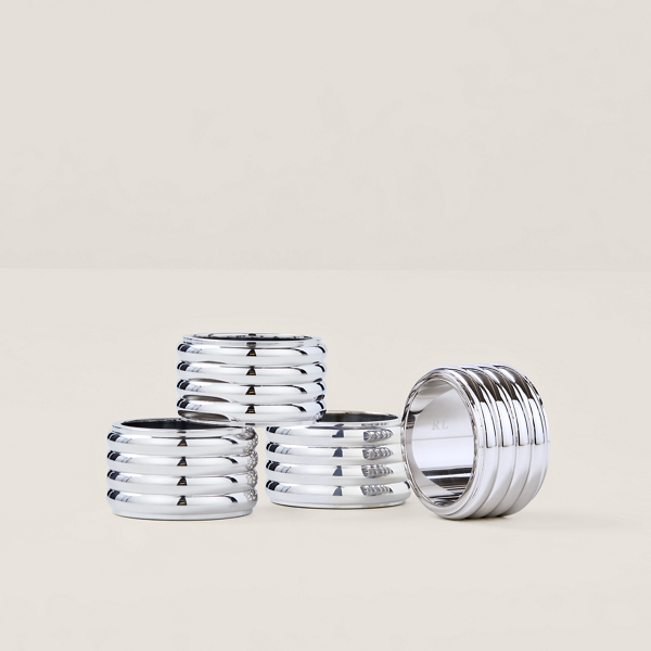 Ralph Lauren Thorpe Napkin Ring Set In Metallic