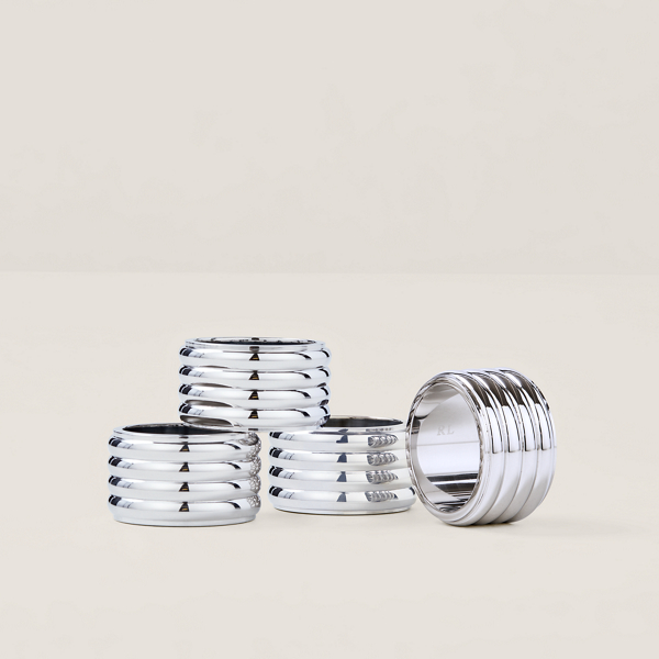 Polo Ralph Lauren Thorpe Napkin Ring Set In Stainless Steel