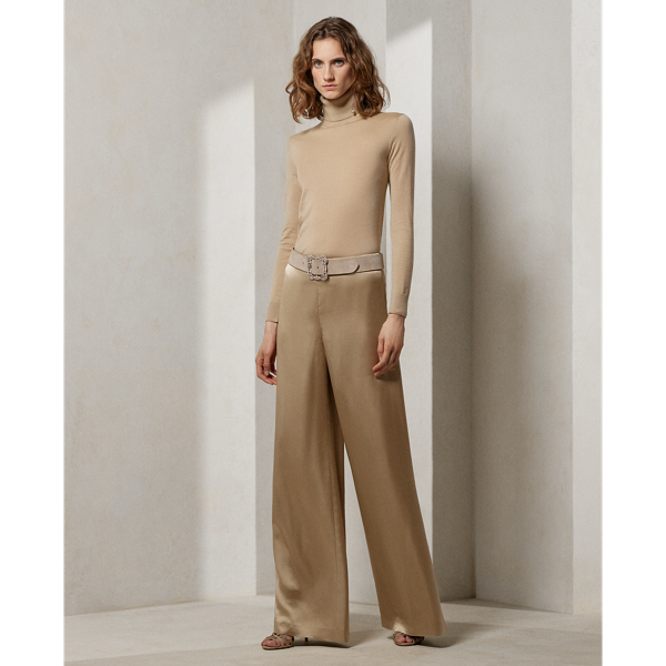 Polo Ralph Lauren Daria Washed Satin Pant In Honey