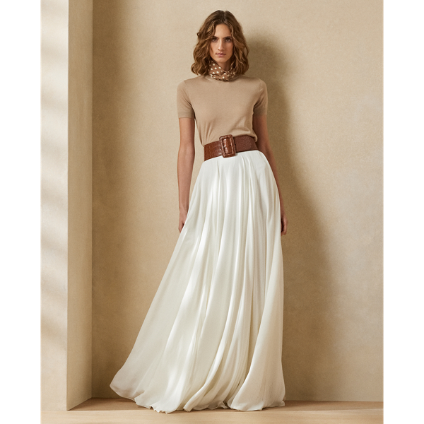 Polo Ralph Lauren Maguire Washed Satin Skirt In Lux Cream | ModeSens