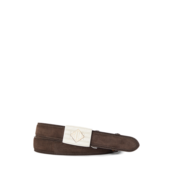 Ceinture boucle logo en vachette velours - Purple Label - Modalova