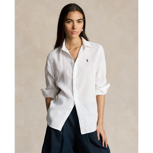 Ralph Lauren Relaxed Fit Linen Shirt In White