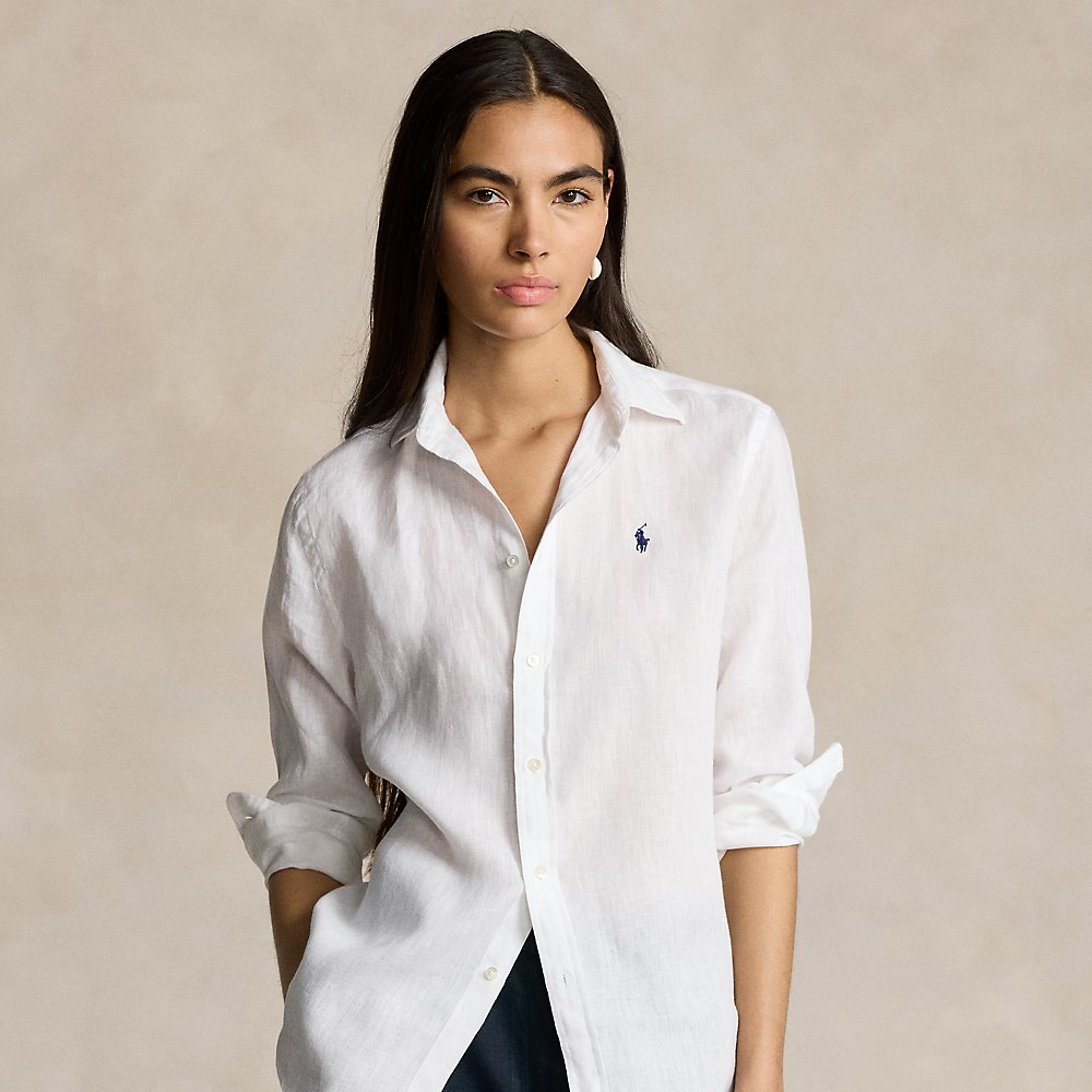 Ralph Lauren Relaxed Fit Linen Shirt In White