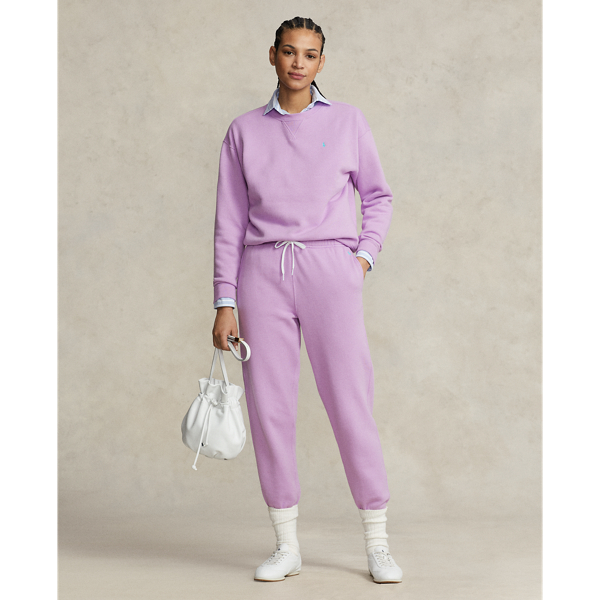 Ralph Lauren Fleece Athletic Pant In Soft Lilac