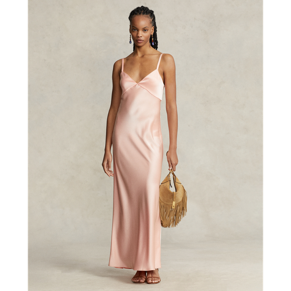 Polo Ralph Lauren Sleeveless Satin Gown In Deco Coral ModeSens