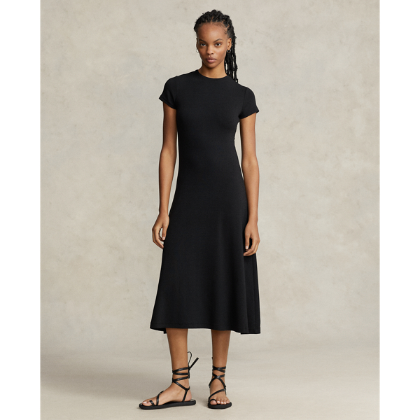 Ralph Lauren Stretch-cotton Blend Tee Dress In Polo Black