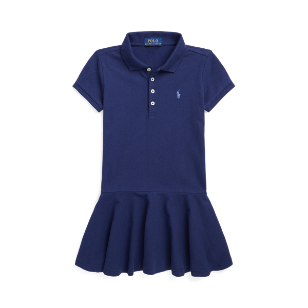 Shop Ralph Lauren Stretch Mesh Polo Dress In Blue