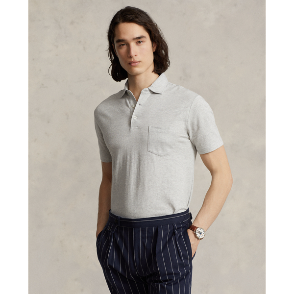 Ralph Lauren Custom Slim Fit Cotton-linen Polo Shirt In Spring Heather