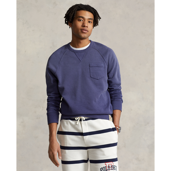 Ralph Lauren Garment-dyed Fleece Sweatshirt In Boathouse Navy