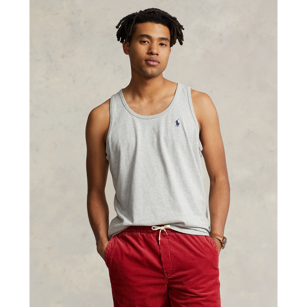 Ralph Lauren Washed Jersey Tank In Taylor Heather