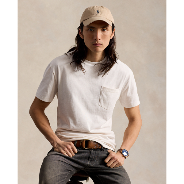 Ralph Lauren Classic Fit Jersey Pocket T-shirt In Deckwash White