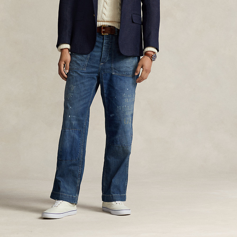 Ralph Lauren Relaxed Fit Distressed Jean In Stonington