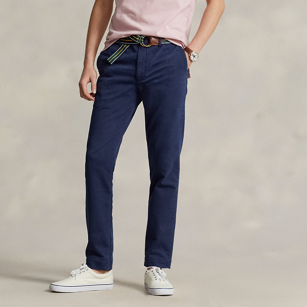 Ralph Lauren Stretch Slim Fit Knitlike Chino Pant In Newport Navy