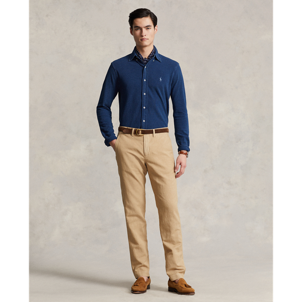 Ralph Lauren Straight Fit Linen-cotton Pant In Vintage Khaki