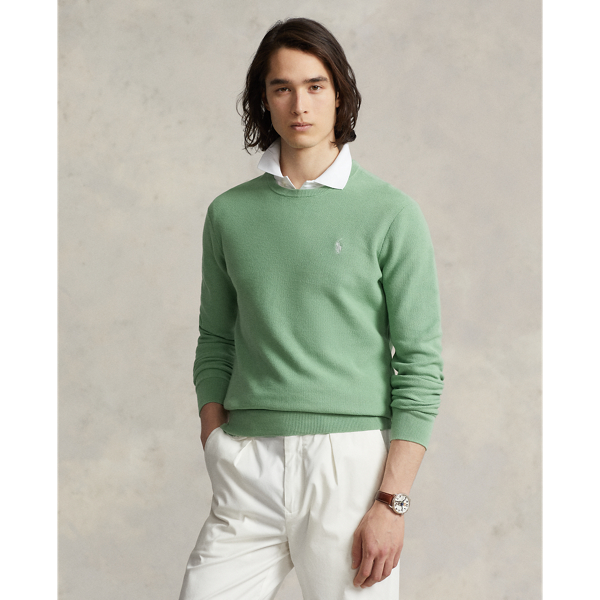 Polo Ralph Lauren Textured Cotton Crewneck Sweater In Pistachio