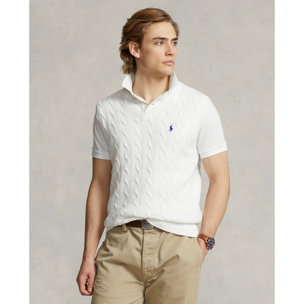 Polo Ralph Lauren Cable-knit Cotton Sweater Vest In White