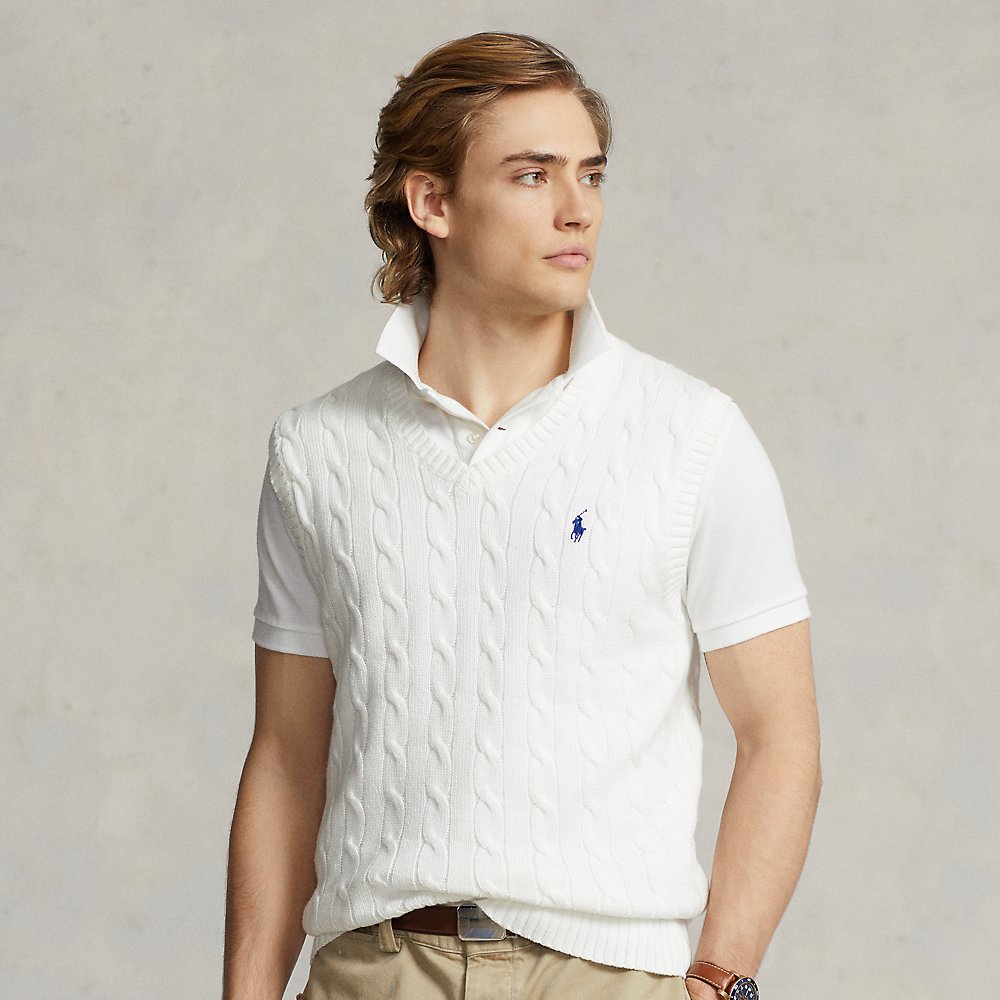 Ralph Lauren Cable-knit Cotton Sweater Vest In White