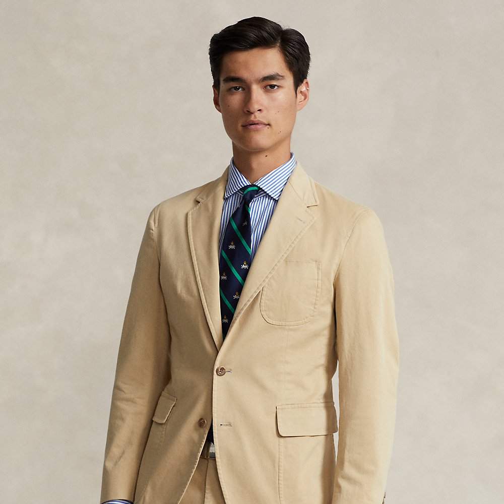 Ralph Lauren Polo Unconstructed Chino Suit Jacket In Tan